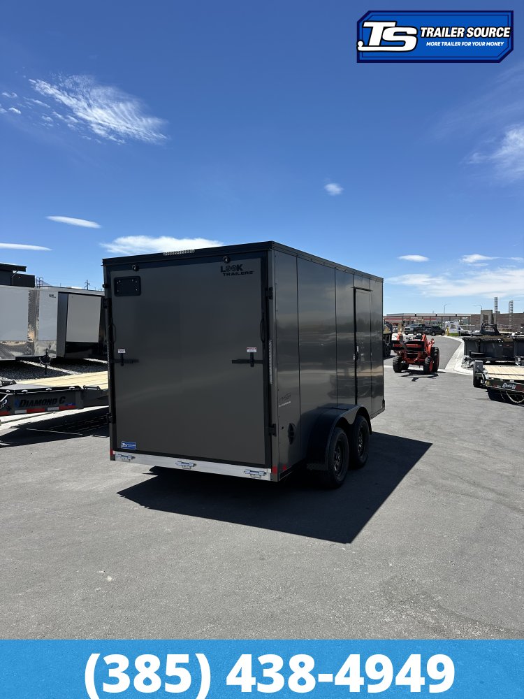 7x14 Look Vision Aluminum Enclosed Cargo Trailer - 7'0" Interior - 7K GVWR - .080 PolyCor, Black Out Package