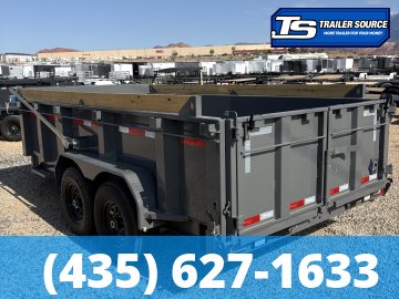 7x14 Diamond C LPT 207 Dump Trailer - 32" Sides - 15.5K GVWR - 14 Ply Tires, 5 Stage Telescopic, Board Brackets, Long Arm Tarp