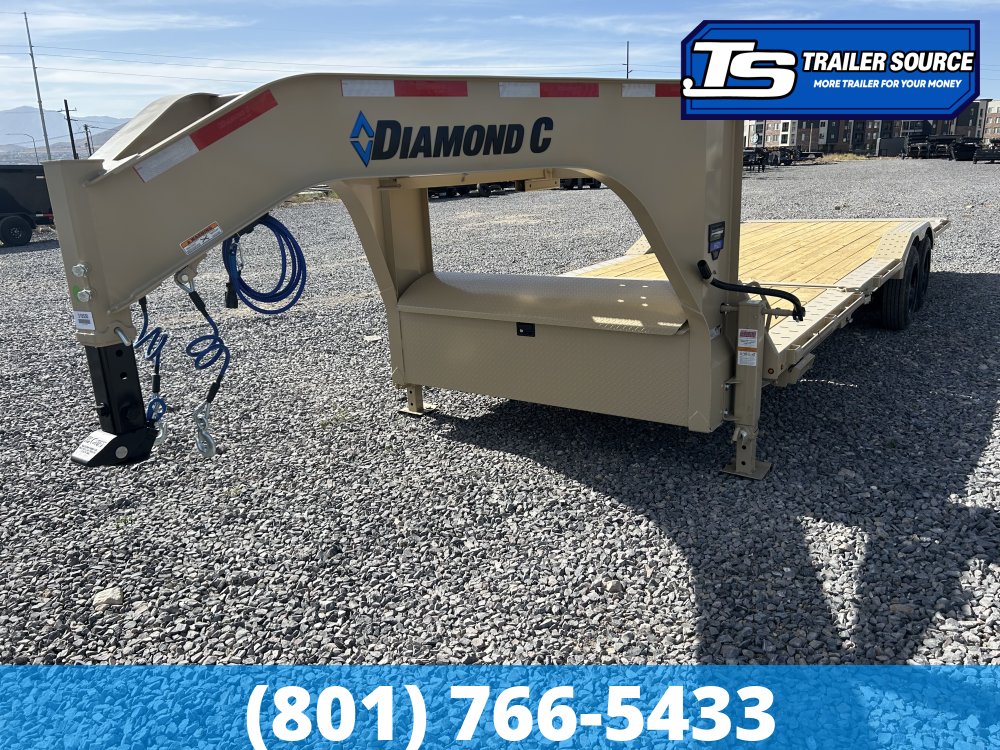 8.5x24 Diamond C HXD-GN 208 Gooseneck Wide Body w/ Drive Over Fenders Tilt