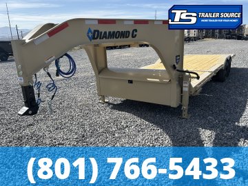 8.5x24 Diamond C HXD-GN 208 Gooseneck Wide Body w/ Drive Over Fenders Tilt