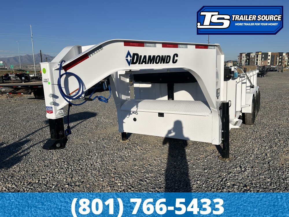 7x16 Diamond C LPT-GN 307 Gooseneck Dump Trailer - 32" Sides - 24K GVWR - 14 Ply Tires, ABS Brakes, Hydraulic Jack(s)