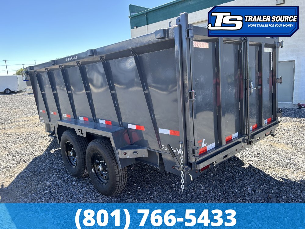 7x14 Lamar DT Dump Trailer - 48" Sides - 14K GVWR - Spare Mount, Stabilizer Jacks, Telescopic