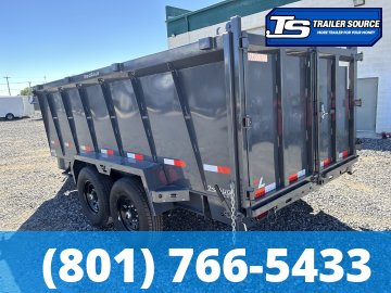 7x14 Lamar DT Dump Trailer - 48" Sides - 14K GVWR - Spare Mount, Stabilizer Jacks, Telescopic