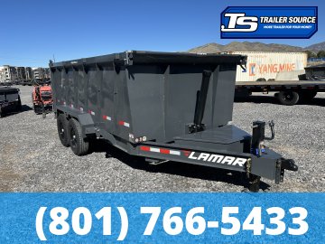 7x14 Lamar DT Dump Trailer - 48" Sides - 14K GVWR - Spare Mount, Stabilizer Jacks, Telescopic