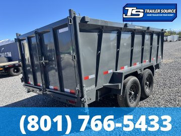 7x14 Lamar DT Dump Trailer - 48" Sides - 14K GVWR - Spare Mount, Stabilizer Jacks, Telescopic