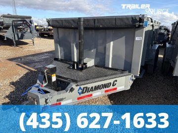 7x14 Diamond C LPT 208 Dump Trailer - 44" Sides - 18K GVWR - 18 Ply Tire Upgrade, Long Arm Tarp