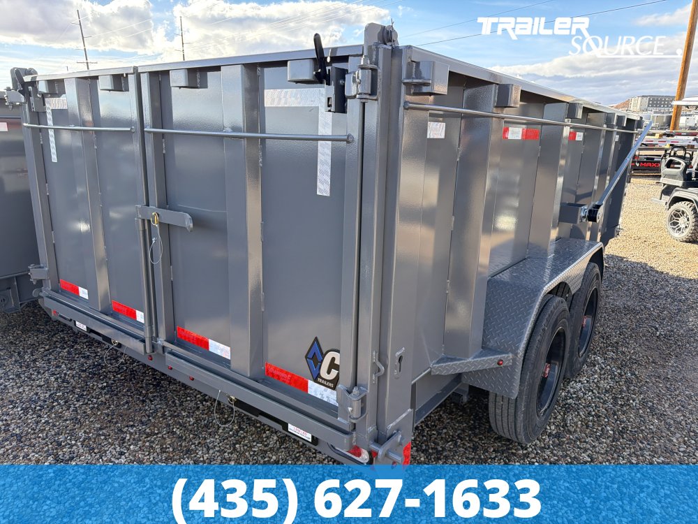 7x14 Diamond C LPT 208 Dump Trailer - 44" Sides - 18K GVWR - 18 Ply Tire Upgrade, Long Arm Tarp