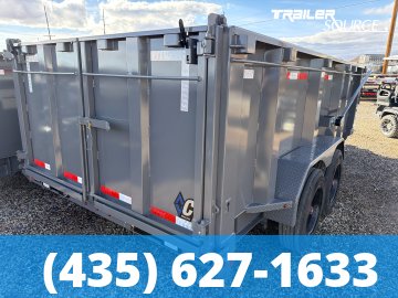 7x14 Diamond C LPT 208 Dump Trailer - 44" Sides - 18K GVWR - 18 Ply Tire Upgrade, Long Arm Tarp