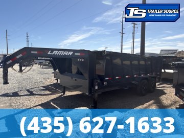 7x16 Lamar DT Gooseneck Dump Trailer - 48" Sides - 14K GVWR - Telescopic