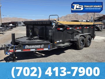 7x14 Diamond C LPT 208 Dump Trailer - 32" Sides - 18K GVWR - 18 Ply Tires, 7 Gauge Floor, Board Brackets, Hydraulic Jack(s)