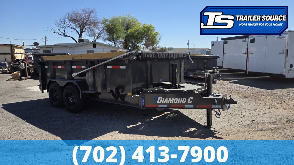 7x14 Diamond C LPT 208 Dump Trailer - 32" Sides - 18K GVWR - 18 Ply Tires, 7 Gauge Floor, Board Brackets, Hydraulic Jack(s)