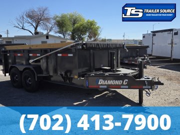 7x14 Diamond C LPT 208 Dump Trailer - 32" Sides - 18K GVWR - 18 Ply Tires, 7 Gauge Floor, Board Brackets, Hydraulic Jack(s)
