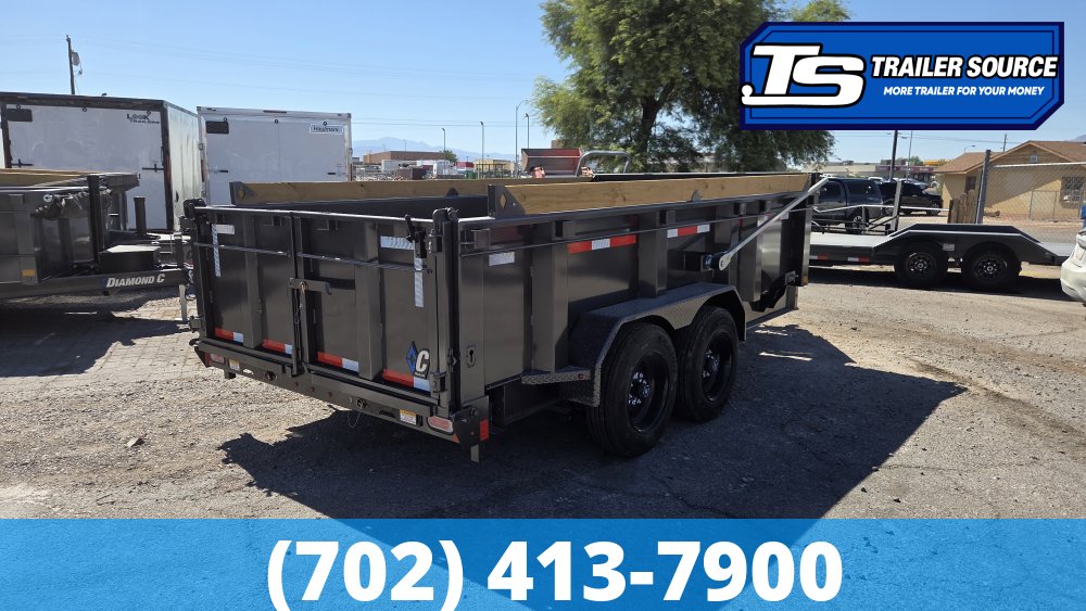 7x14 Diamond C LPT 208 Dump Trailer - 32" Sides - 18K GVWR - 18 Ply Tires, 7 Gauge Floor, Board Brackets, Hydraulic Jack(s)