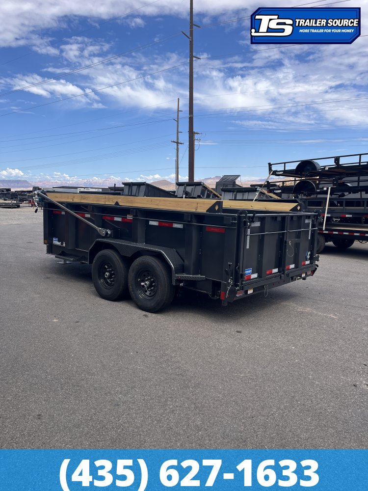 7x14 Diamond C LPT 207 Dump Trailer - 32" Sides - 15.5K GVWR - 14 Ply Tires, Board Brackets, Long Arm Tarp
