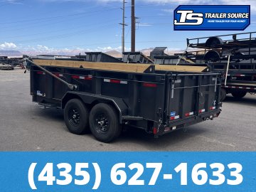 7x14 Diamond C LPT 207 Dump Trailer - 32" Sides - 15.5K GVWR - 14 Ply Tires, Board Brackets, Long Arm Tarp