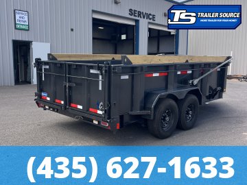 7x14 Diamond C LPT 207 Dump Trailer - 32" Sides - 15.5K GVWR - 14 Ply Tires, Board Brackets, Long Arm Tarp