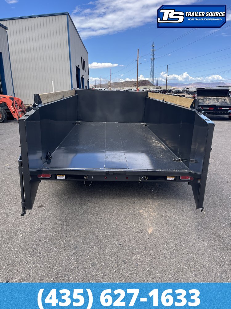 7x14 Diamond C LPT 207 Dump Trailer - 32" Sides - 15.5K GVWR - 14 Ply Tires, Board Brackets, Long Arm Tarp