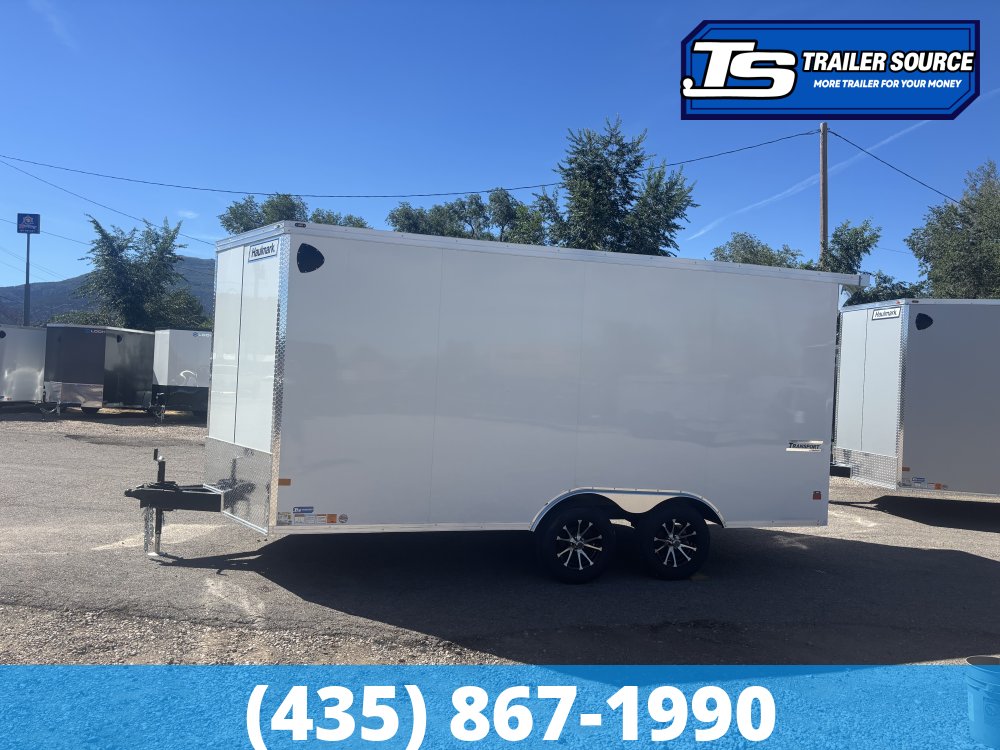 8.5x16 Haulmark Transport Enclosed Cargo Trailer - 7'0" Interior - 7K GVWR - Alloy Wheels, Dovetail, Finished Interior, Rear Spoiler w/ Load Lights, Rubber Coin Floor, Torsion Axle