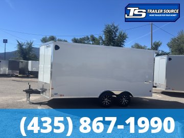 8.5x16 Haulmark Transport Enclosed Cargo Trailer - 7'0" Interior - 7K GVWR - Alloy Wheels, Dovetail, Finished Interior, Rear Spoiler w/ Load Lights, Rubber Coin Floor, Torsion Axle