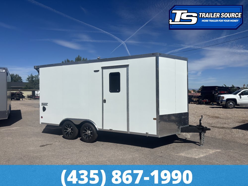 8.5x16 Haulmark Transport Enclosed Cargo Trailer - 7'0" Interior - 7K GVWR - Alloy Wheels, Dovetail, Finished Interior, Rear Spoiler w/ Load Lights, Rubber Coin Floor, Torsion Axle