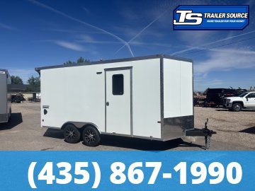 8.5x16 Haulmark Transport Enclosed Cargo Trailer - 7'0" Interior - 7K GVWR - Alloy Wheels, Dovetail, Finished Interior, Rear Spoiler w/ Load Lights, Rubber Coin Floor, Torsion Axle