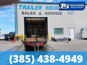 7x20 Double A Pro Series CT Tilt Trailer - 15.4K GVWR - I-Beam Frame, Spare Mount, Torsion Axles