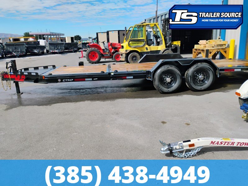 7x20 Double A Pro Series CT Tilt Trailer - 15.4K GVWR - I-Beam Frame, Spare Mount, Torsion Axles