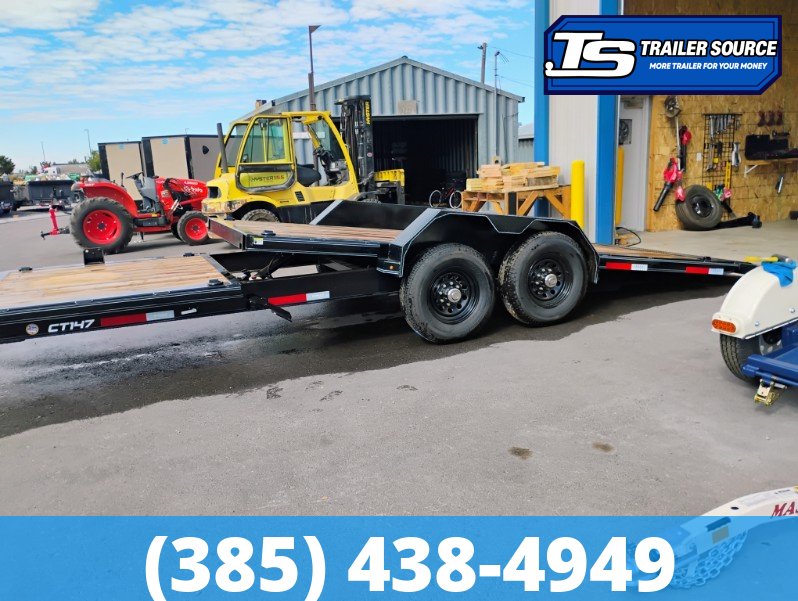 7x20 Double A Pro Series CT Tilt Trailer - 15.4K GVWR - I-Beam Frame, Spare Mount, Torsion Axles