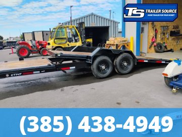 7x20 Double A Pro Series CT Tilt Trailer - 15.4K GVWR - I-Beam Frame, Spare Mount, Torsion Axles
