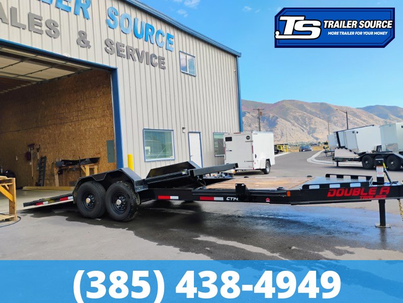 7x20 Double A Pro Series CT Tilt Trailer - 15.4K GVWR - I-Beam Frame, Spare Mount, Torsion Axles