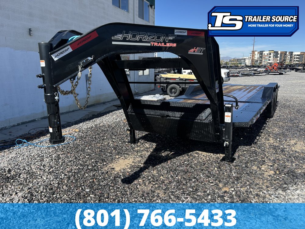 8.5x24 Horizon HET Gooseneck Tilt Trailer - 22.4K GVWR - 10K Axles, 17.5" HD Wheels, 18 Ply Tires, Torsion Axles