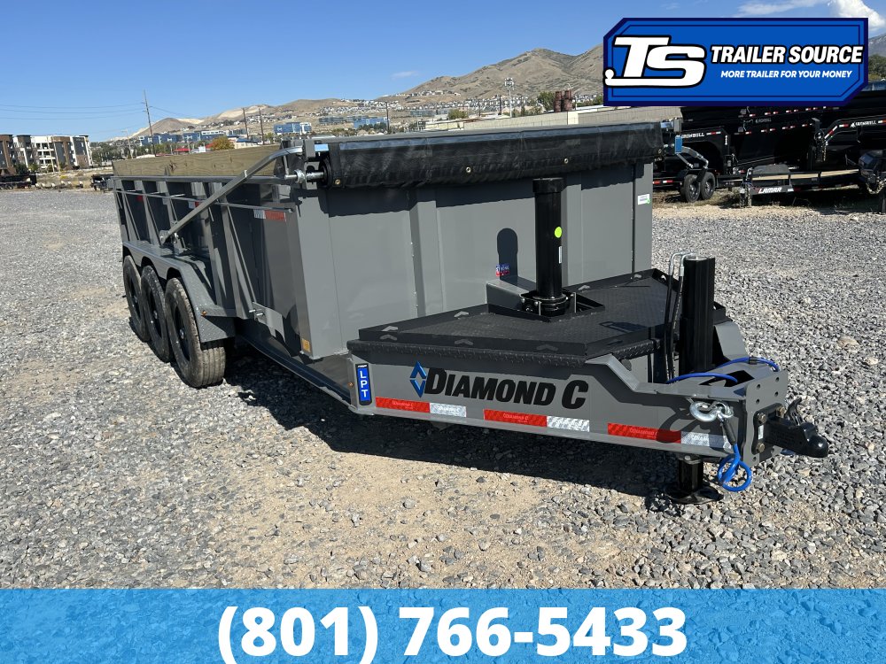 7x16 Diamond C LPT 307 Dump Trailer - 32" Sides - 24K GVWR - 14 Ply Tires, ABS Brakes, Hydraulic Jack(s)
