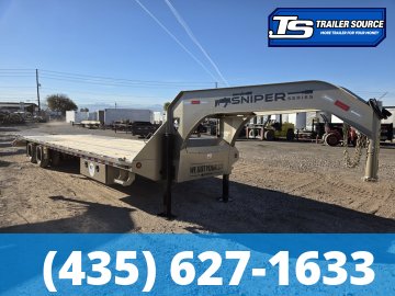 8.5x32 Iron Bull FLG Gooseneck Equipment Trailer -  24K GVWR - Custom Graphics, Gooseneck, Hydraulic Jack(s), Max Ramps, Spare Tire