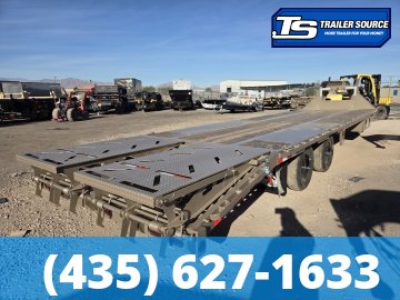 8.5x32 Iron Bull FLG Gooseneck Equipment Trailer -  24K GVWR - Custom Graphics, Gooseneck, Hydraulic Jack(s), Max Ramps, Spare Tire