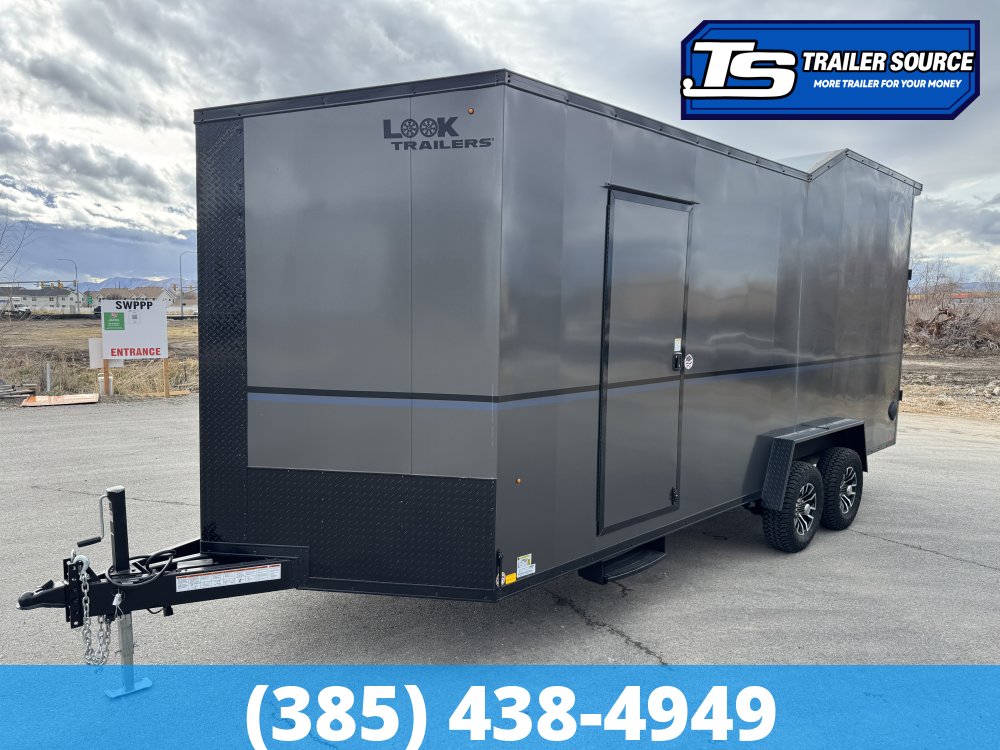 7.5x20 Look Moab Enclosed Cargo Trailer - 8'0" Interior - 10K GVWR - Alloy Wheels, Aluminum Walls and Ceiling, Battery, Black Out Package, D-Rings, Finished Interior, Roof Vent, So