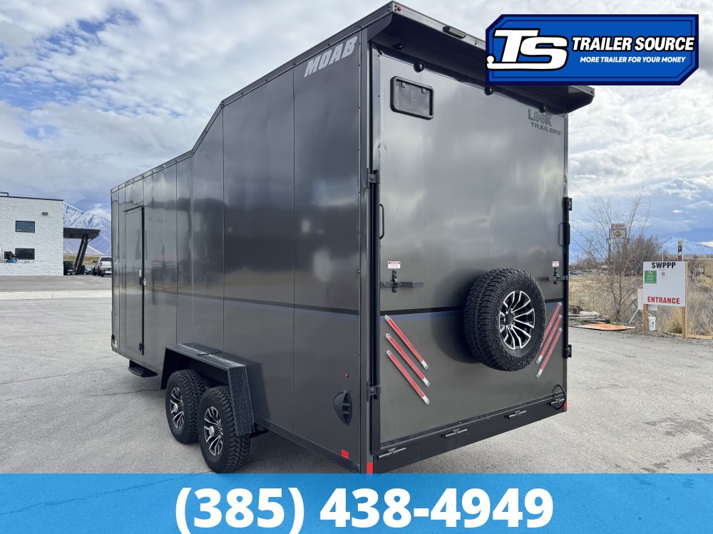 7.5x20 Look Moab Enclosed Cargo Trailer - 8'0" Interior - 10K GVWR - Alloy Wheels, Aluminum Walls and Ceiling, Battery, Black Out Package, D-Rings, Finished Interior, Roof Vent, So