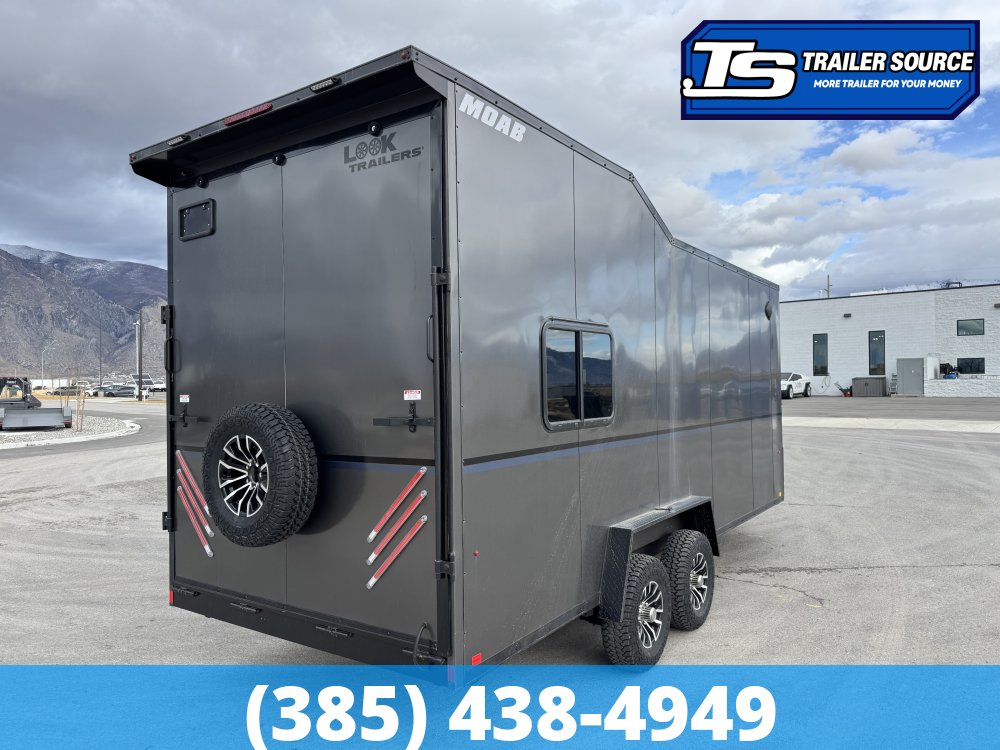 7.5x20 Look Moab Enclosed Cargo Trailer - 8'0" Interior - 10K GVWR - Alloy Wheels, Aluminum Walls and Ceiling, Battery, Black Out Package, D-Rings, Finished Interior, Roof Vent, So