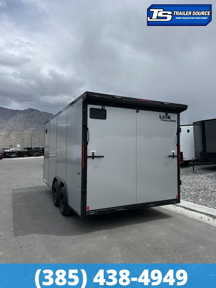 8.5x16 Look ST DLX Enclosed Cargo Trailer - 7'0" Interior - 10K GVWR - .080 PolyCor, Black Out Package, Rear Spoiler w/ Load Lights