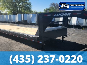 8.5x36 Lamar H8 Gooseneck Wide Body w/ Drive Over Fenders Equipment Trailer - 15.7K GVWR - 14 Ply Tires