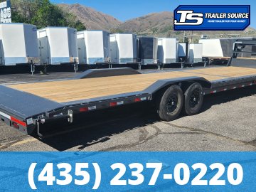 8.5x36 Lamar H8 Gooseneck Wide Body w/ Drive Over Fenders Equipment Trailer - 15.7K GVWR - 14 Ply Tires