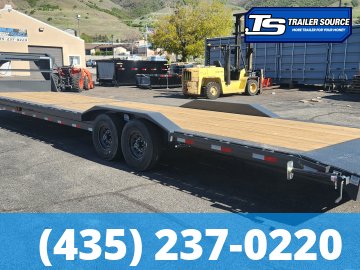8.5x36 Lamar H8 Gooseneck Wide Body w/ Drive Over Fenders Equipment Trailer - 15.7K GVWR - 14 Ply Tires