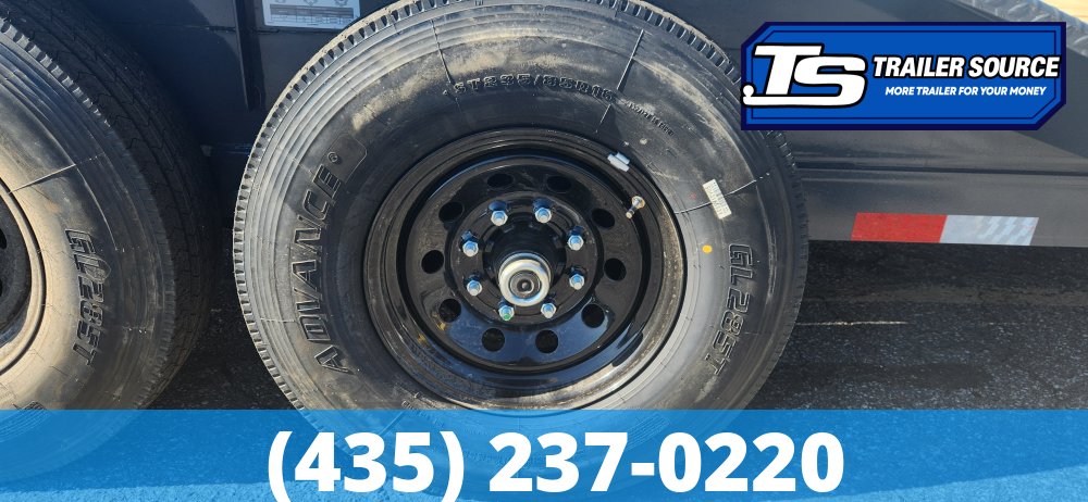 8.5x36 Lamar H8 Gooseneck Wide Body w/ Drive Over Fenders Equipment Trailer - 15.7K GVWR - 14 Ply Tires