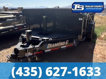 7x14 Diamond C LPT 207 Dump Trailer - 32" Sides - 15.5K GVWR - 14 Ply Tires, Board Brackets, Long Arm Tarp