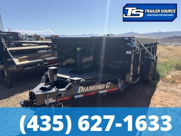 7x14 Diamond C LPT 207 Dump Trailer - 32" Sides - 15.5K GVWR - 14 Ply Tires, Board Brackets, Long Arm Tarp