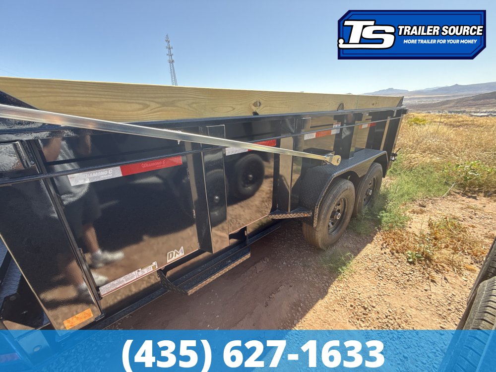 7x14 Diamond C LPT 207 Dump Trailer - 32" Sides - 15.5K GVWR - 14 Ply Tires, Board Brackets, Long Arm Tarp