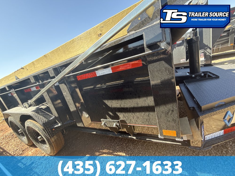 7x14 Diamond C LPT 207 Dump Trailer - 32" Sides - 15.5K GVWR - 14 Ply Tires, Board Brackets, Long Arm Tarp