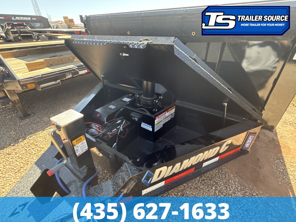 7x14 Diamond C LPT 207 Dump Trailer - 32" Sides - 15.5K GVWR - 14 Ply Tires, Board Brackets, Long Arm Tarp