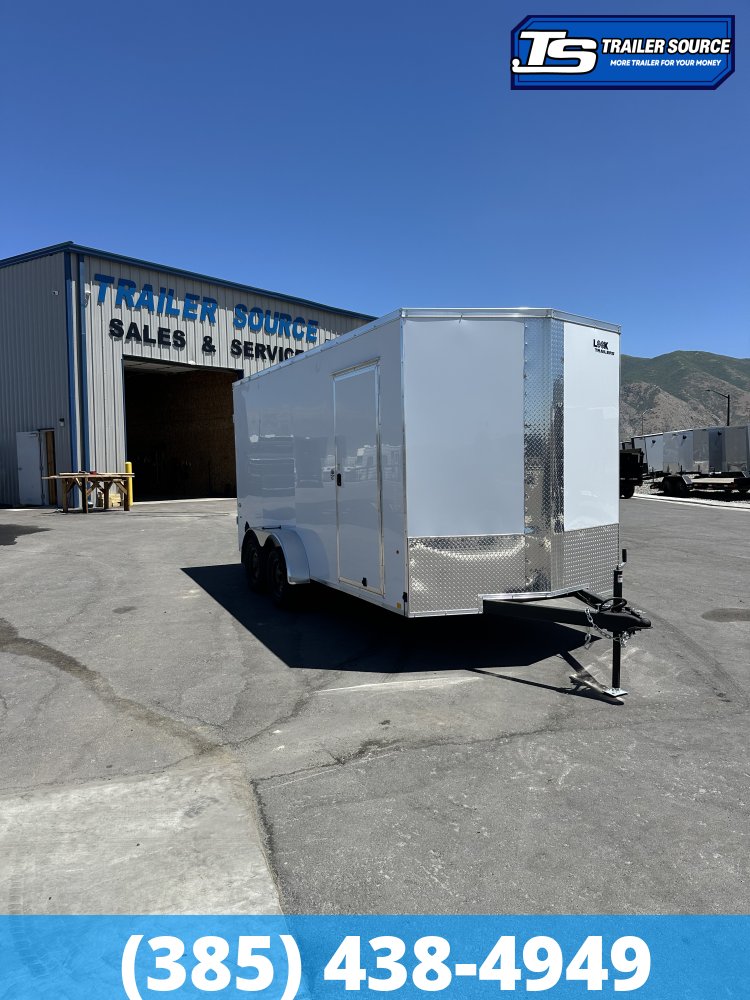 7x16 Look ST DLX Enclosed Cargo Trailer - 7'0" Interior - 3.5K GVWR - .080 PolyCor, Barn Doors, Spare Mount, Spare Tire, Translucent Roof