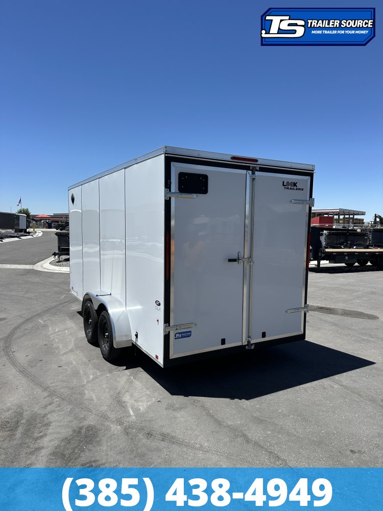 7x16 Look ST DLX Enclosed Cargo Trailer - 7'0" Interior - 3.5K GVWR - .080 PolyCor, Barn Doors, Spare Mount, Spare Tire, Translucent Roof