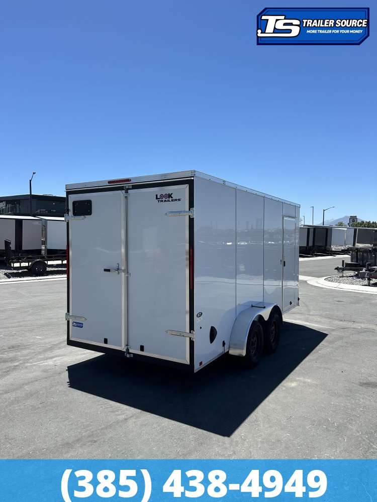7x16 Look ST DLX Enclosed Cargo Trailer - 7'0" Interior - 3.5K GVWR - .080 PolyCor, Barn Doors, Spare Mount, Spare Tire, Translucent Roof